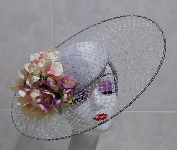 Floral Silver Fascinator