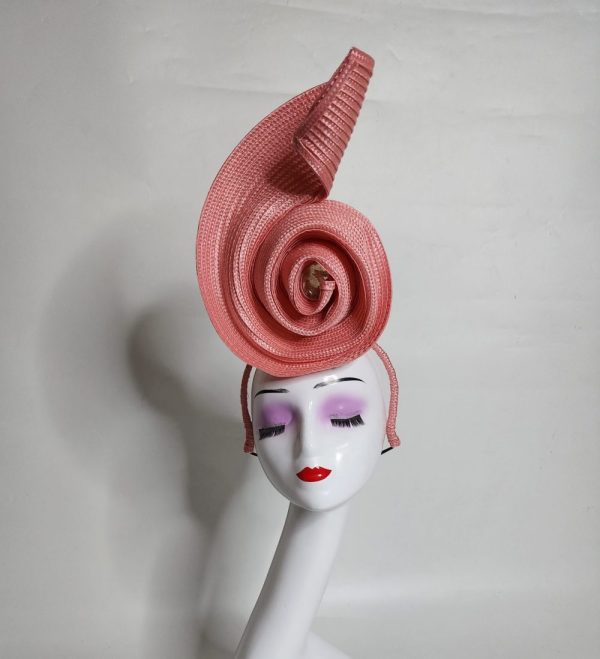 Peach Free-form Straw Fascinator