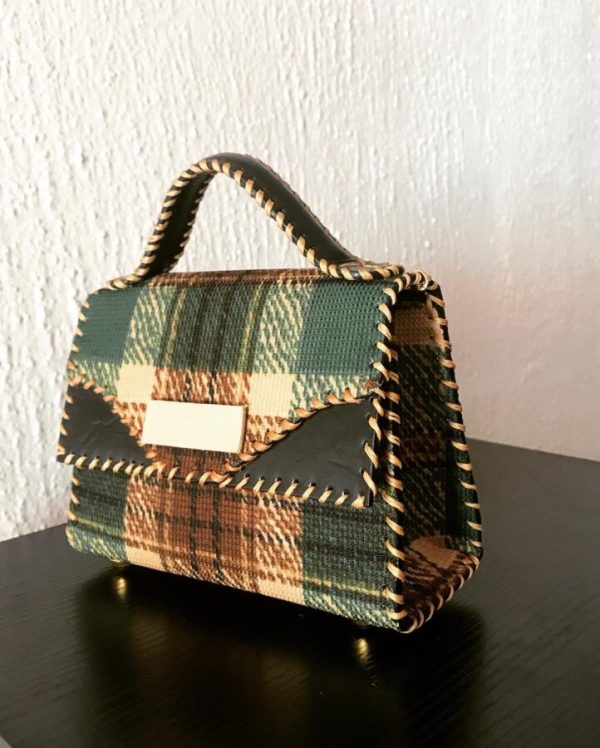 Green Hand- Stitched Mini Bag