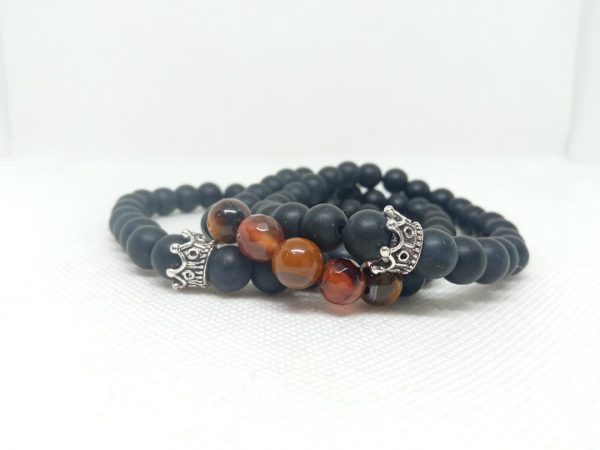 Brown Crown Onyx Bracelet Stack - Image 3