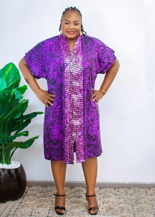 DIJA Short Ankara Sequence Dress