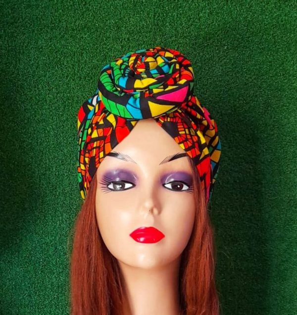 Ankara Top Knot Cap - Image 2