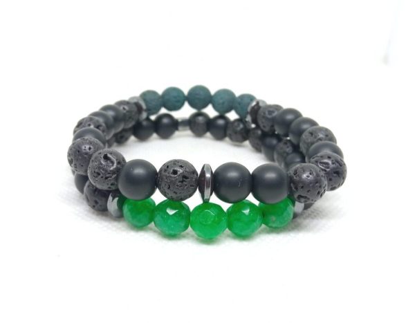 The Green Obsidian Ruffle Bracelet Set - Image 2