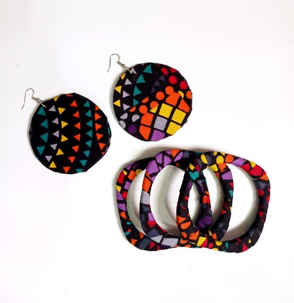 Ankara Earrings and bangles - Image 3