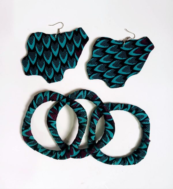 Ankara Earrings and bangles - Image 4