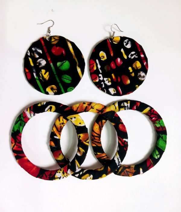 Ankara Earrings and bangles