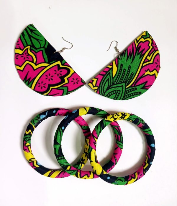 Ankara Earrings and bangles - Image 2