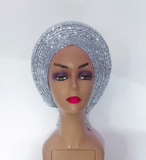 Silver Sequins Auto-Gele