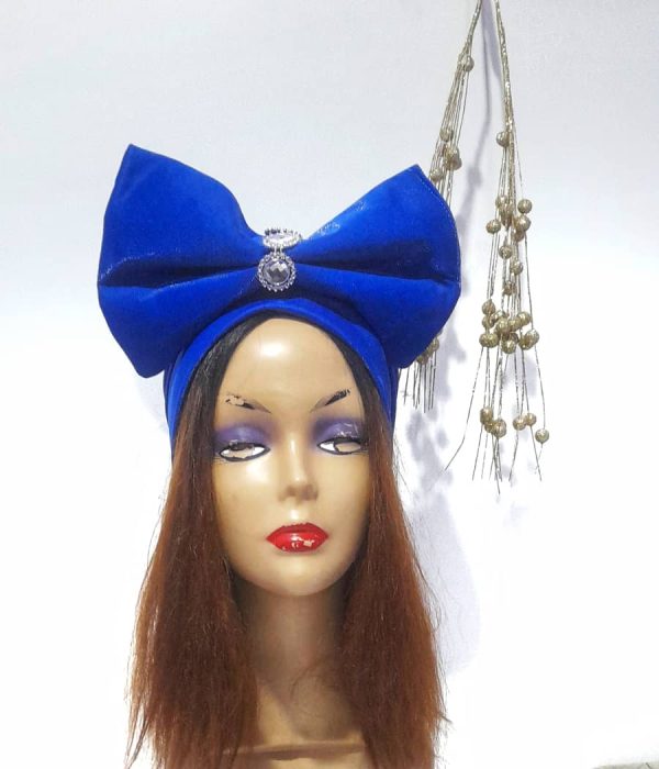 Blue Bow Turban Cap - Image 3