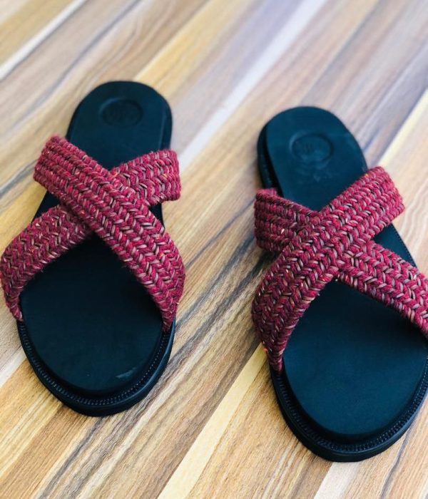 Mixed Red Leather Slippers - Image 2