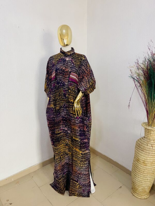 Luxury Adire Crepe Kaftan Shirt Dress - Image 6